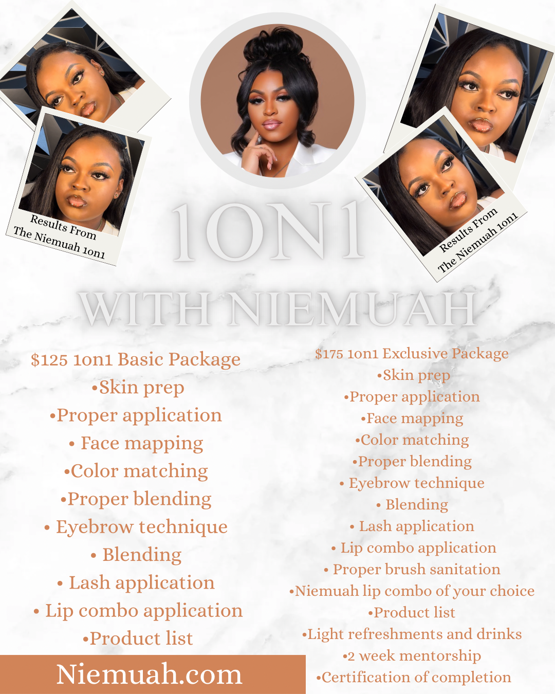 Exclusive 1 on 1 (Book For Sundays Only) $175 Only for doing makeup on yourself